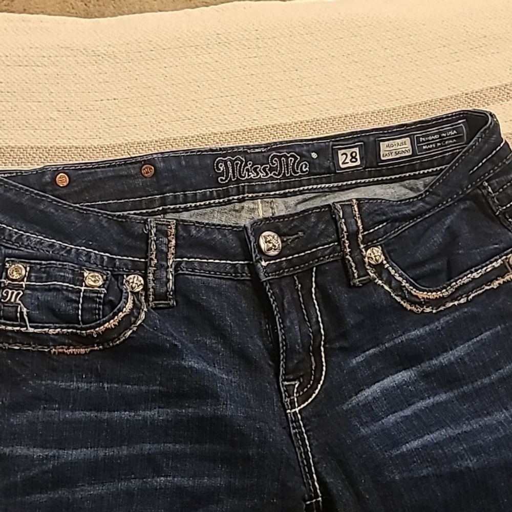 Miss Me jeans dark wash sz. 28"x 30.5" *8"rise. (#1751A) boot cut. - Picture 4 of 16